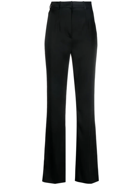 Nanushka pantalon en satin à taille haute | S