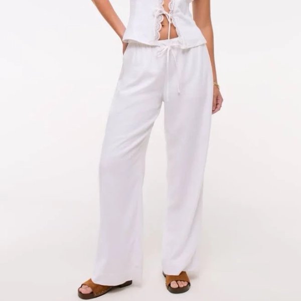 Abercrombie & Fitch Women's Linen-Blend Pull-On Pants