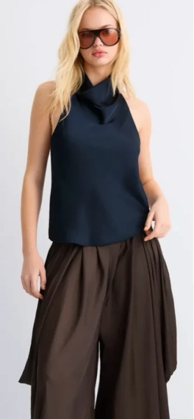 Satin effect halter top