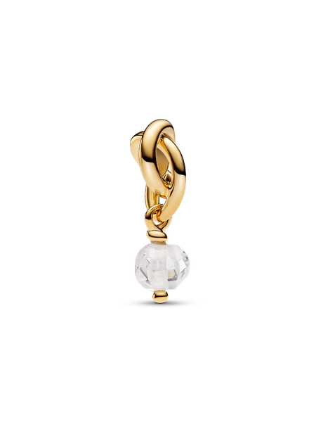 April Crystal Birthstone Eternity Circle Dangle Charm