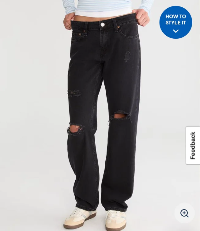 Low rise baggy jean