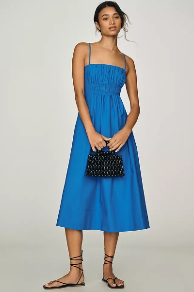 Maeve Cotton Ruched Midi Dress