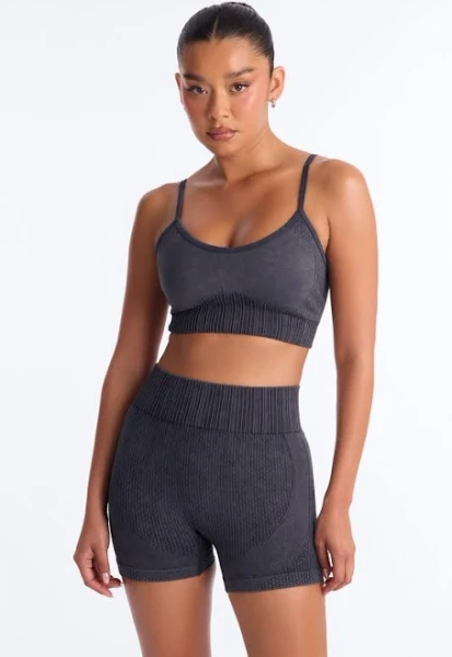 Fashion Nova Sleeveless Seamless Cropped Sports Bra and Shorts Pant Set