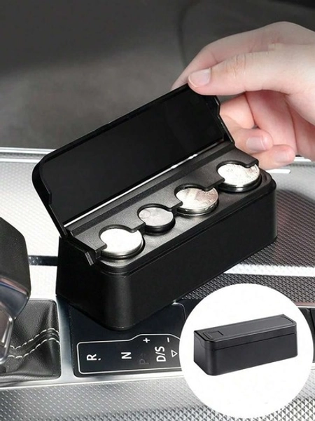 1pc Car Coin Storage Box, Car Coin Clip, Mixed Coin Bank, Multifunctional Adhesive Coin Holder For Car