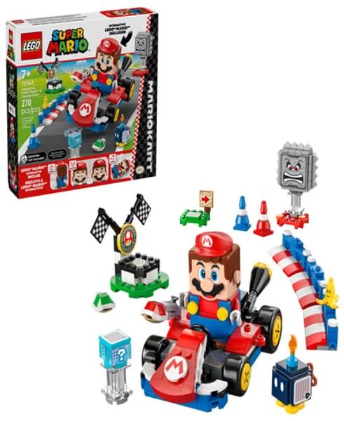 Lego Super Mario Mario Kart Interactive Lego Mario Standard Kart 72043 Toy Building Set, 278 Pieces - Multicolor