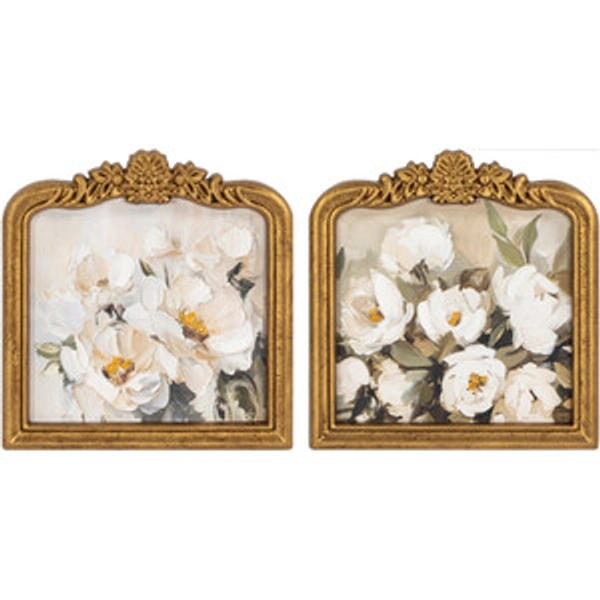 Vintage Framed Floral Hand Finished Art