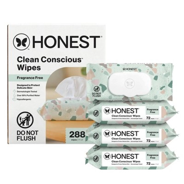 The Honest Company Clean Concious Sensitive Skin Baby Wipes - Geo Mood - 288ct