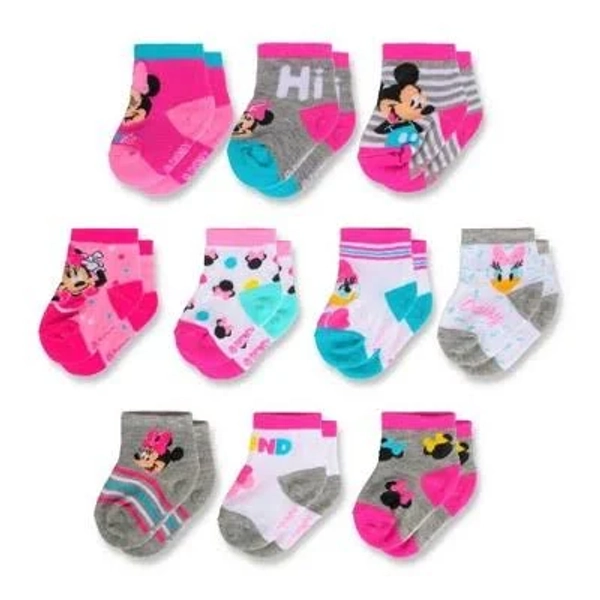 Disney Baby Girls & Boys Minnie Mickey Mouse 10-Pack Infant Socks