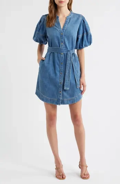 Kingsley Denim Snap-Up Dress