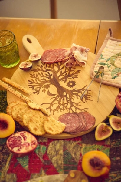Tree of Life Bamboo Wooden Cutting Board