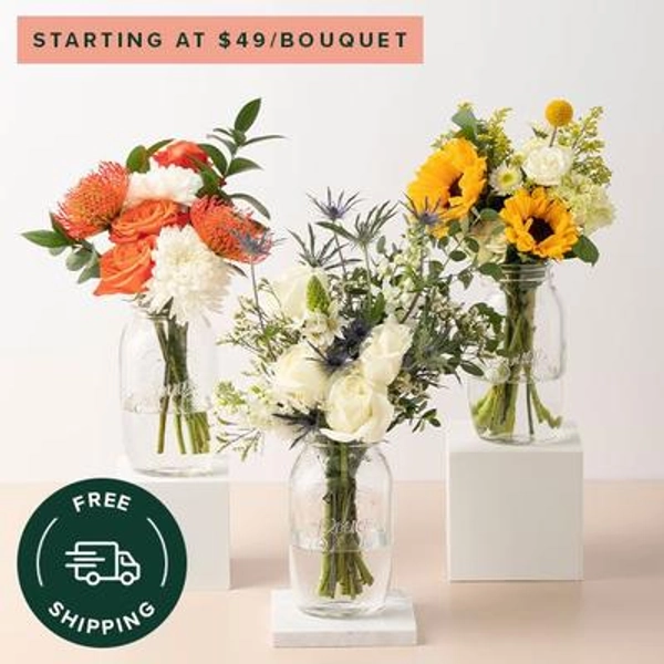 Flower Bouquet Subscription Gift Trio - 3-Month Flower Subscription - Farmer's Market Collection Bouquet - Original Shop Flowers - The Bouqs Co.