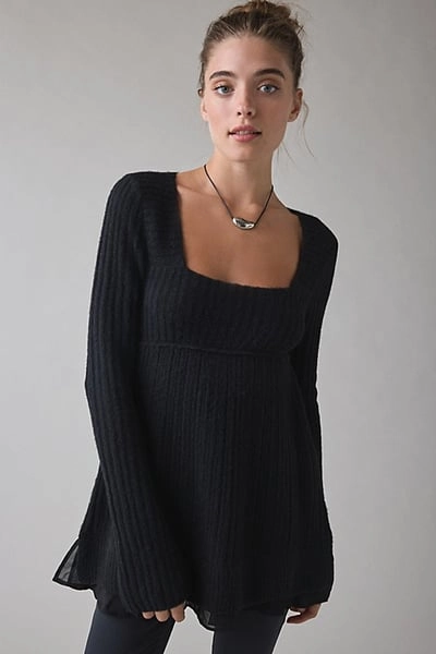 Kimchi Blue Hannah Ruffle Trim Babydoll Sweater in Grey, Women's at Urban Outfitters