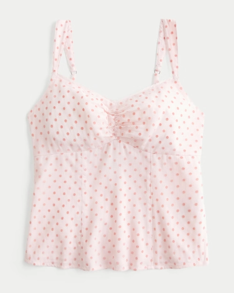 Lace Trim Chiffon Tank