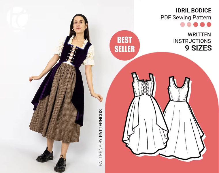 Corset Sewing Pattern | Renaissance Stay Bodice Pattern to Be a Witch | Pirate Bodice Pattern for Women | 9 SIZES | PDF Sewing Pattern - Etsy Australia