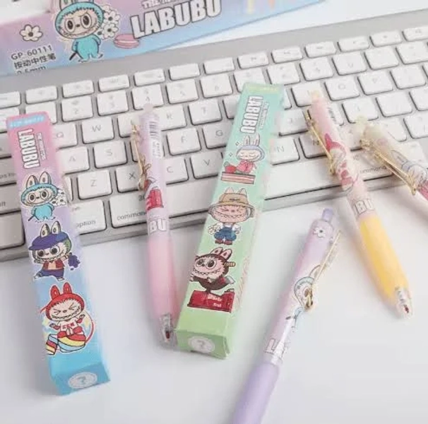 Set of 4 Labubu Blind Box Black Ink Gel Pens