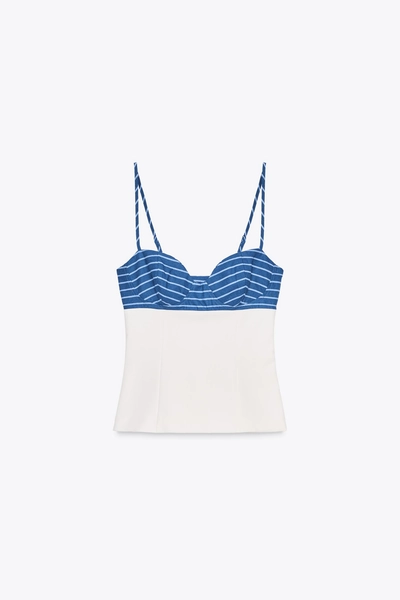 STRETCHY HANDKERCHIEF PRINT TOP - White | ZARA United States