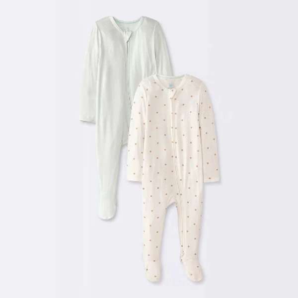 Baby 2pk Stars Soft Blend Sleep N' Play - Cloud Island™ Green 0-3M