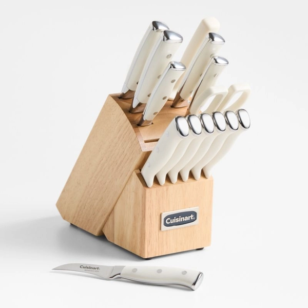Cuisinart ® Vanilla Creme Triple Rivet 15-Piece Knife Block Set