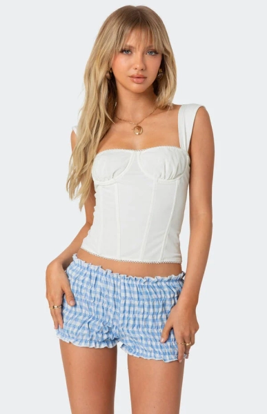 Marcella Wide Strap Mesh Corset