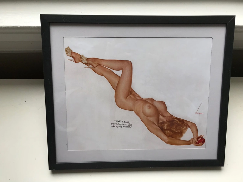 MATURE Vintage February 1963 Vargas Girl Pin Up/Playboy Magazine Page Print/8X10/ Framed/Valentine February Birthday Gift