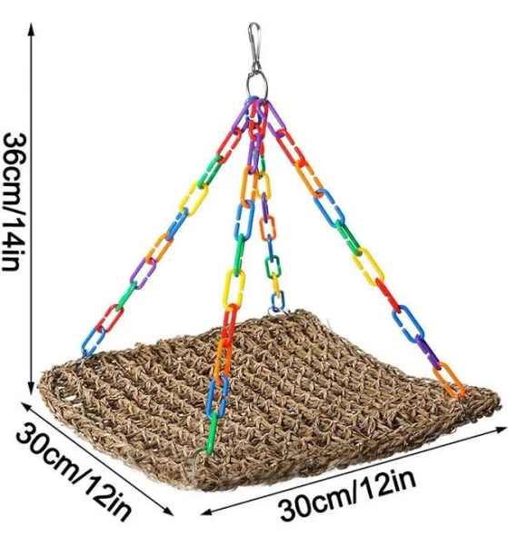 Swing Hammock Climbing Toy Parrot Net Accessories Budgie Cage Cockatiel