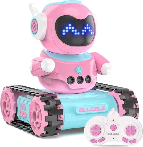 Led Rc Robot Toys For Girls With Programming, Music, Demo And Led