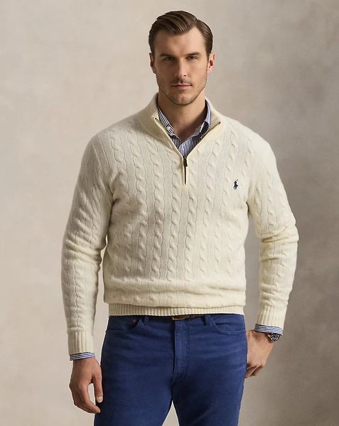 Cable-Knit Quarter-Zip Jumper