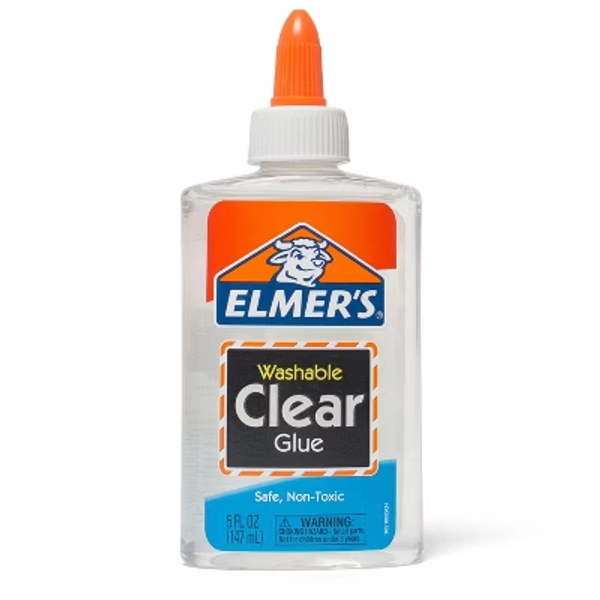 Elmer's 5oz Washable School Glue - Clear: Liquid Glue, Non-Toxic, Dries Clear, Ideal for Paper, Art & Stationery