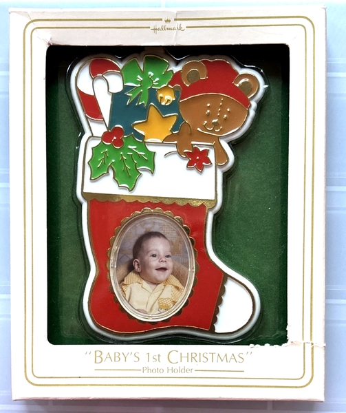 Hallmark Keepsake Ornament 1982 Vintage Baby’s First Christmas PHOTO HOLDER NEW