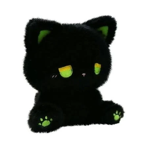 Black Cat Stuffed Animals, 5.9 inch Stuffed Animals Black Cat Plush, Cute Cat Plushies Toy, Soft Kitten Plushie Cuddle Pillow, Anime Plushie Doll,