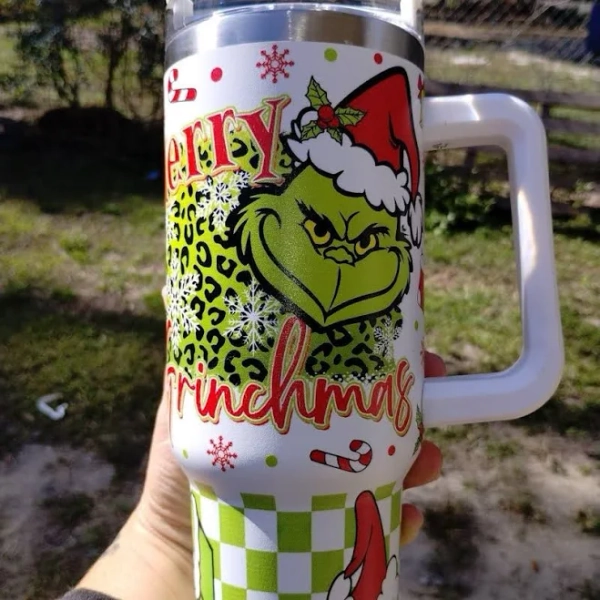 Handmade Grinch 40 Oz Stanley Dupe - New Home | Color: Green