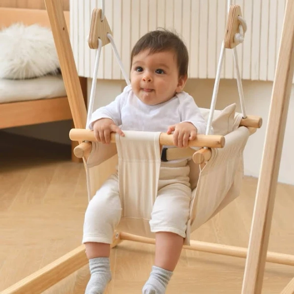 Baby Swing for indoor Playsets (Frame not included), Indoor/Outdoor in Off White by Avenlur
