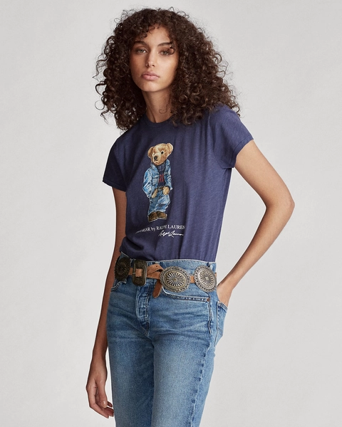 Rundhals-T-Shirt mit Polo Bear für Damen | Ralph Lauren® DE