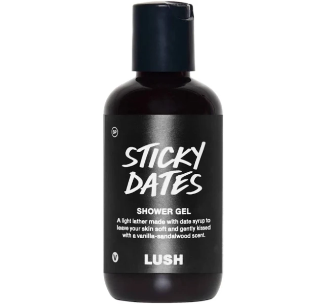 LUSH Sticky Dates Shower Gel 125ml - Date, Vanilla & Sweet Sandalwood