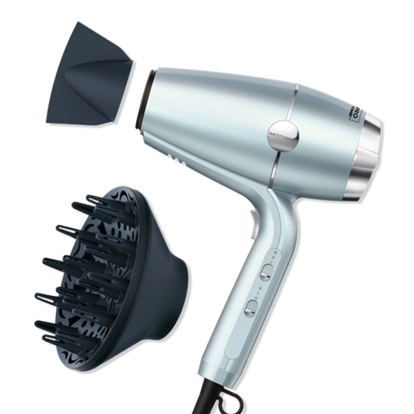 InfinitiPRO By Conair SmoothWrap Hair Dryer with Dual Ion Therapy - Light Blue Metallic