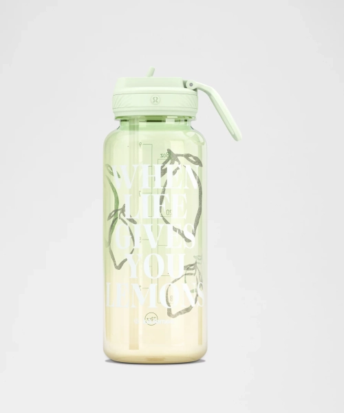 Back to Life Sport Bottle 32oz Straw Lid *Lemons Quote - Matcha Magic/Coconut Ivory - ONE SIZE