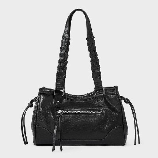 Whipstitch Handle Satchel Bag - Wild Fable™ with Olivia Dayton Black