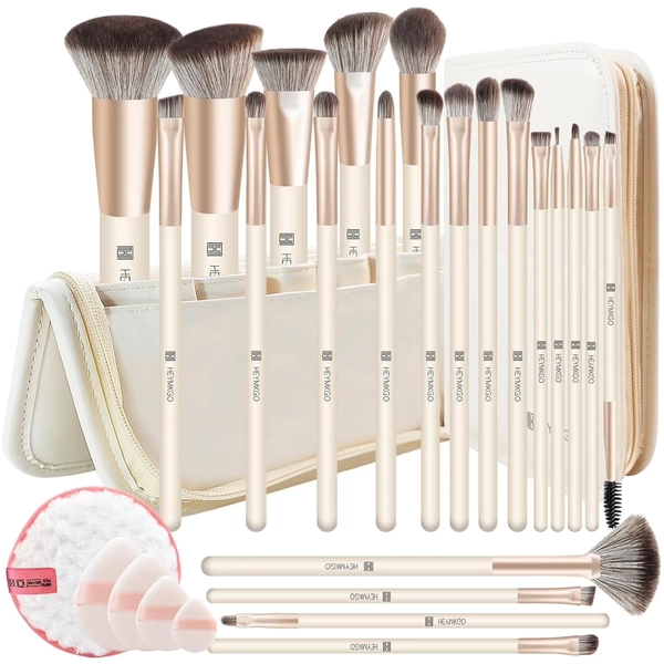HEYMKGO Makeup Brushes with Bag 22Pcs Makeup Brush Set Kabuki Foundation Blending Brush Face Powder Blush Concealer Eyeshadows with Case - Walmart.com