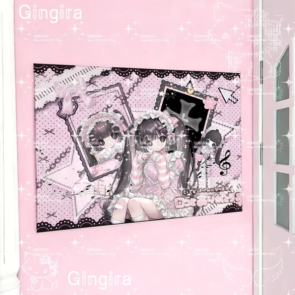 2D Live Online Girls' Illustration Tapestry Wall Hanging Interior Decor Tapestry Subculture Visual Style Lolita Minority - AliExpress 15