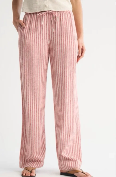 Linen-Blend Pull-On Pant