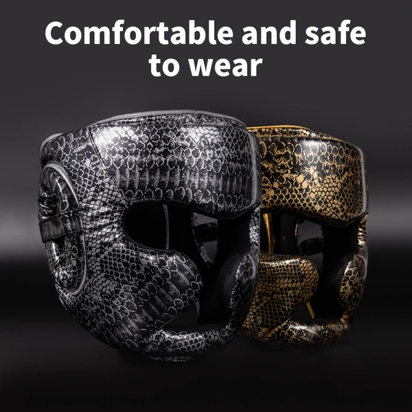 Adult boxing helmet Men's and Women's professional actual combat head protection set Sanda Muay Thai monkey face training protective gear thickened