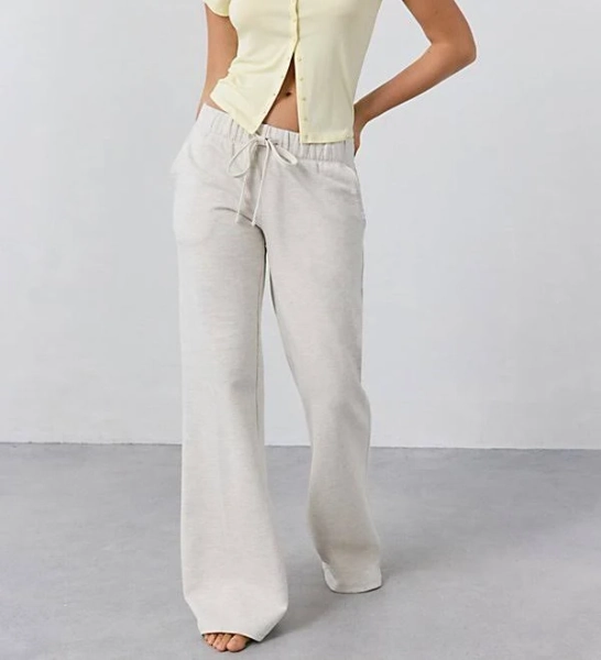 Out From Under Lived In Flare Sweatpant in Grey Cotton, Women's M at Urban Outfitters