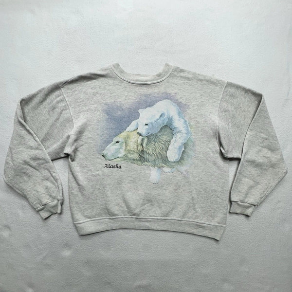 Vintage Hanes Sweater Polar Bear with Cub Size Xl