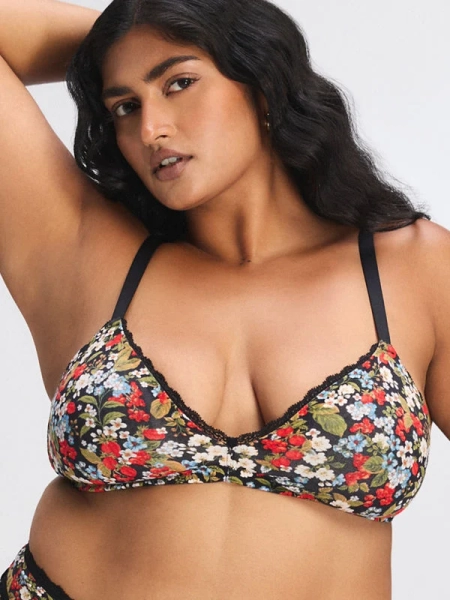 Cotton Essentials Lace-Trim Bralette