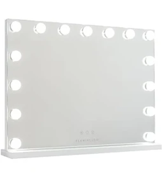 Flamingueo Specchio trucco con Luci 15 Led 3 Modi di luce 58x43x12cm Bianco