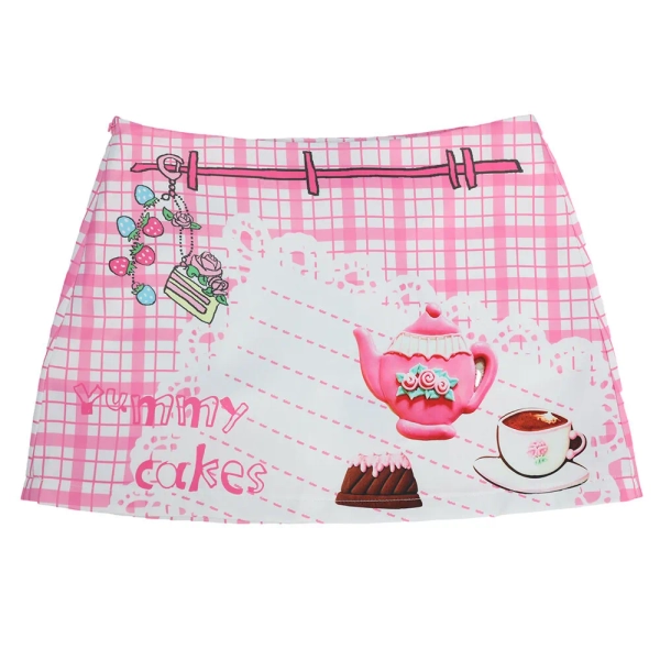 【frufru】Rose Café Mint Rose A-Line Mini Skirt 🌹 - PINK, S
