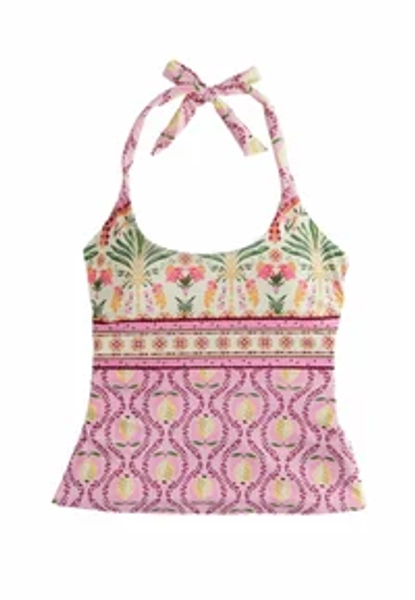 Bikinio viršutinė dalis - cream pink paisley