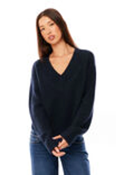 Yana V Neck Knit Jumper - Navy