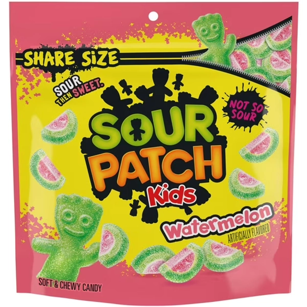 SOUR PATCH KIDS Watermelon Soft & Chewy Candy, Share Size, 12 oz