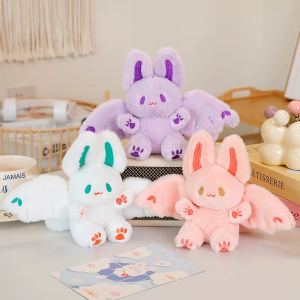 15cm Bat Plush Pendant Cute Flying Rabbit Plush Toy White,Pink,Purple Bat Rabbit Plush Keychain Backpack Decor Kid Best Gift - AliExpress 26